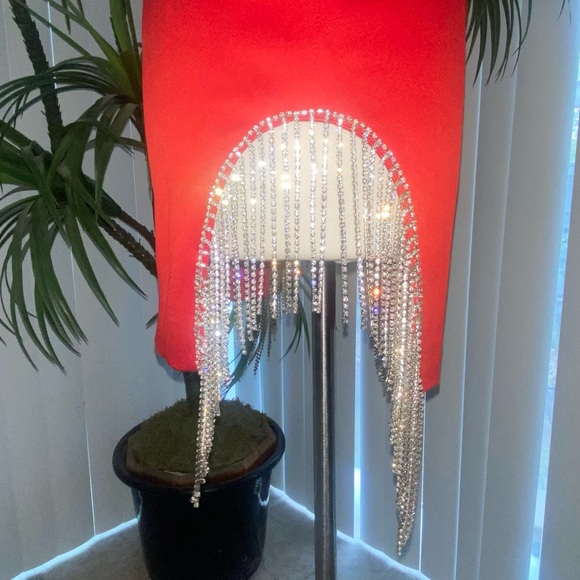 ❤️✨Red Rhinestone Side Cutout Mini Dress Fashion Nova - Picture 6 of 8